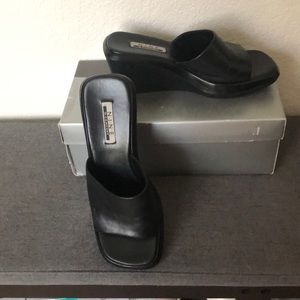 Black wedge sandal